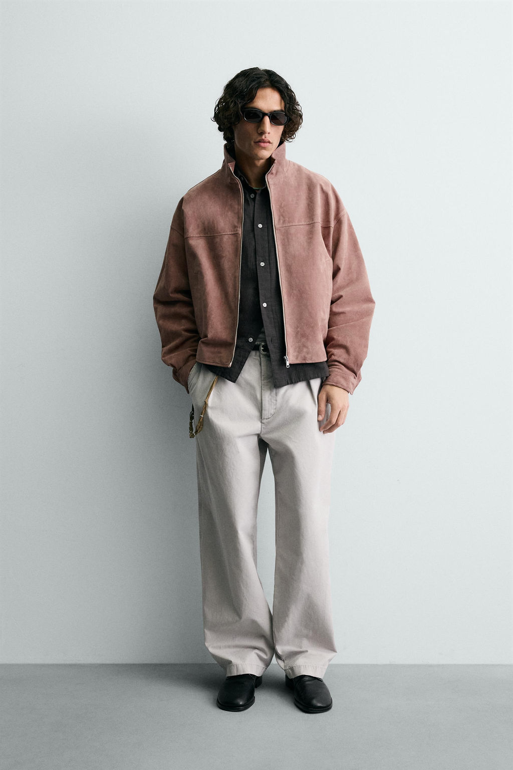 CROPPED FIT LEATHER SPLIT SUEDE JACKET - Zara фото 10