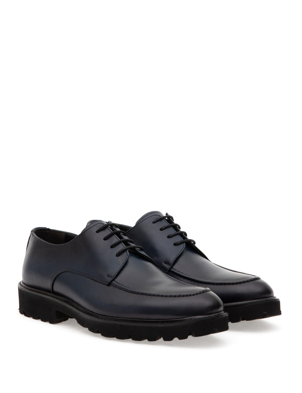 Lacivert %100 Deri Casual Ayakkab_