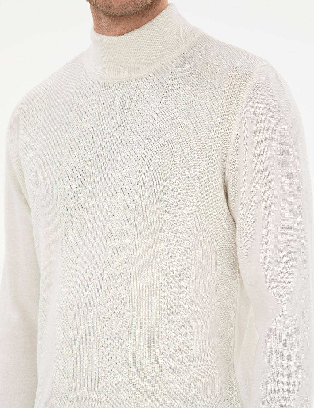 Ekru Slim Fit Kazak