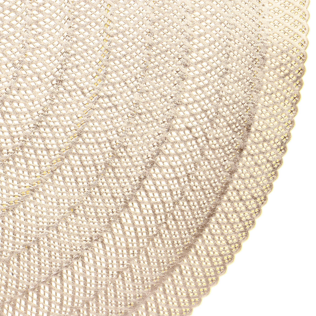 Цена за 3 шт. Салфетка на стол 38см "Узор" плетеная, цвет золото
