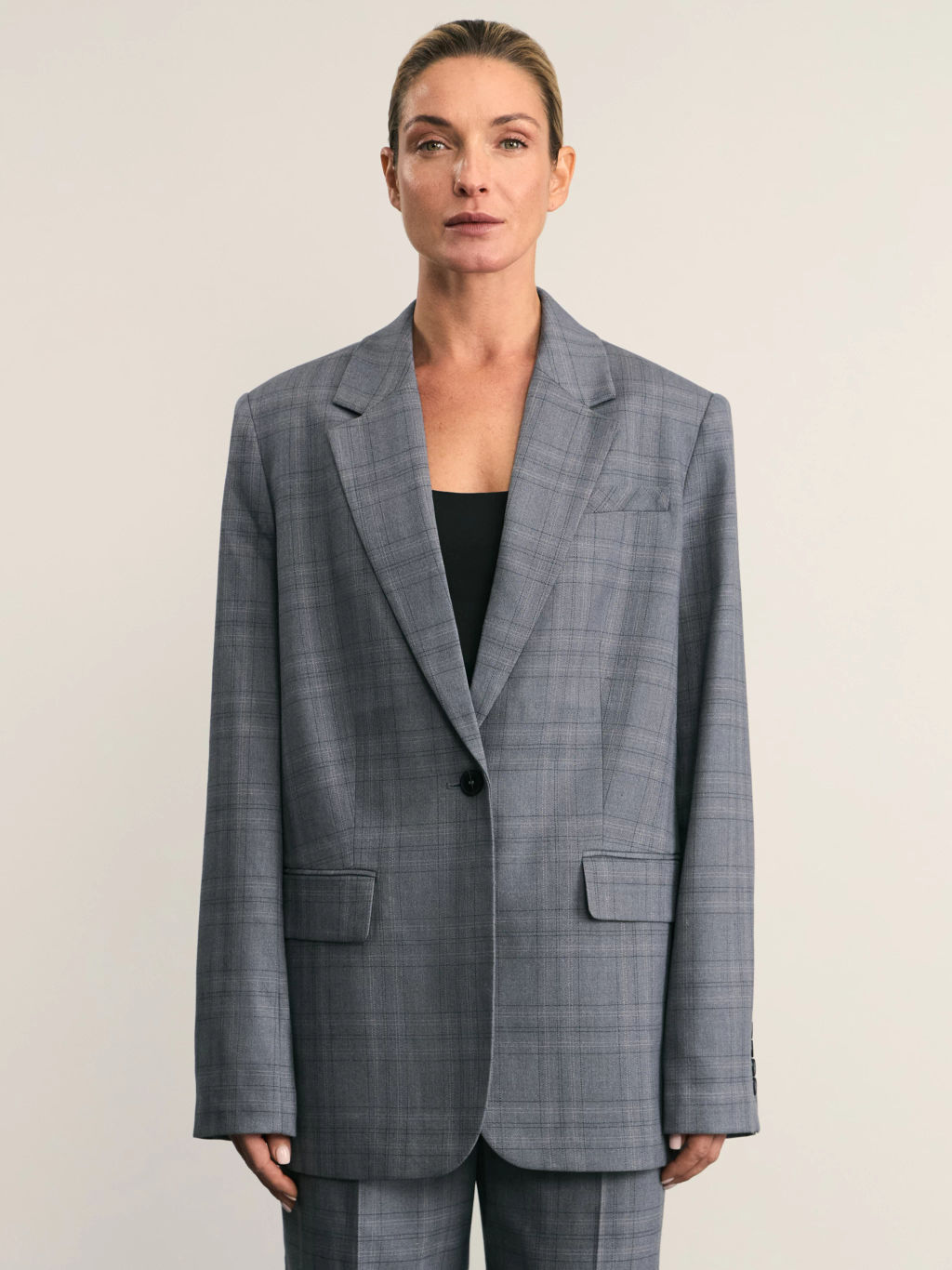 Однобортный жакет в клетку / Zarina  фото 3