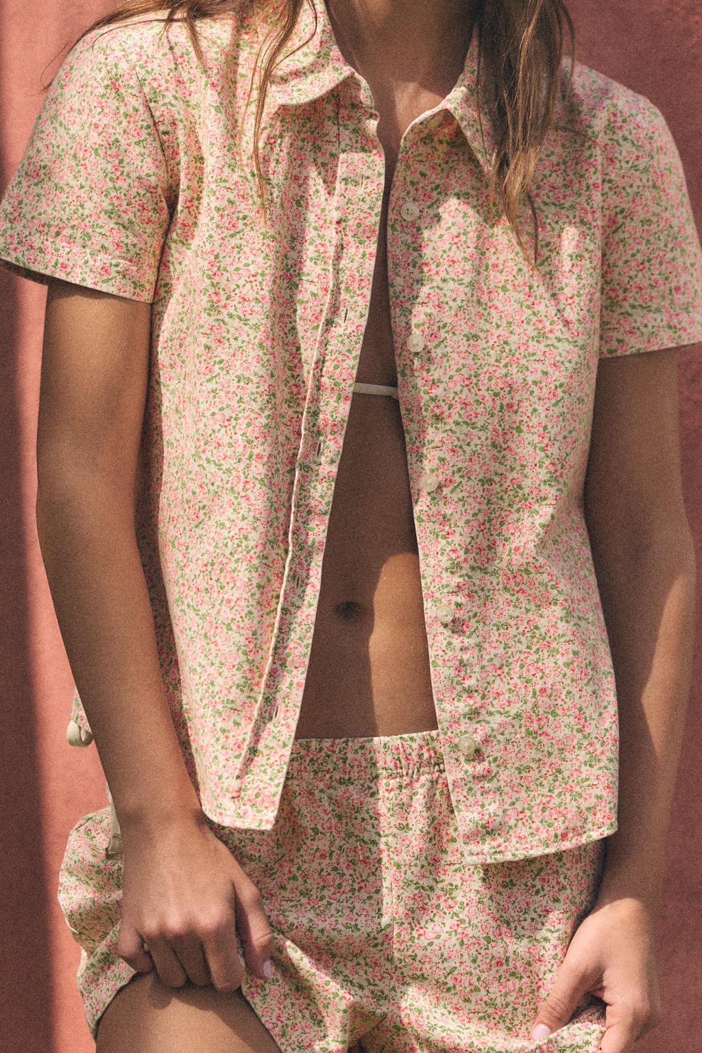 CAMISA MANGA CORTA FLORES / Rosa - Zara фото 3