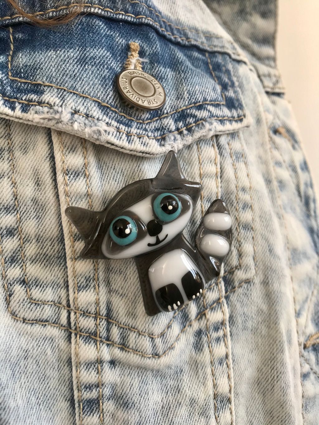 Брошь Енот - Стрекоза фото 6