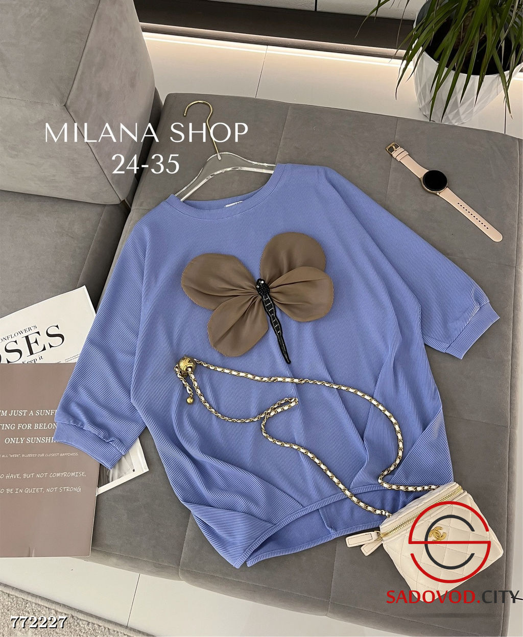 Жеснкая блузка с апликацией - Zum ming фото 6