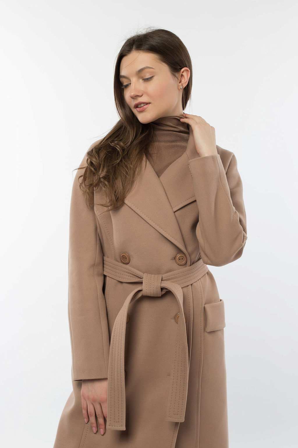 01-10517 Пальто женское демисезонное (пояс)