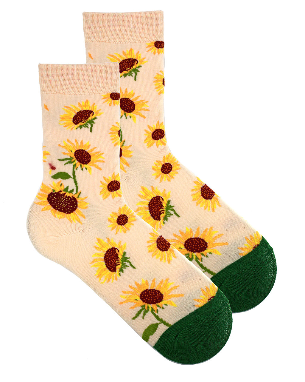 Носки р.35-40 Flowers Подсолнух на бежевом