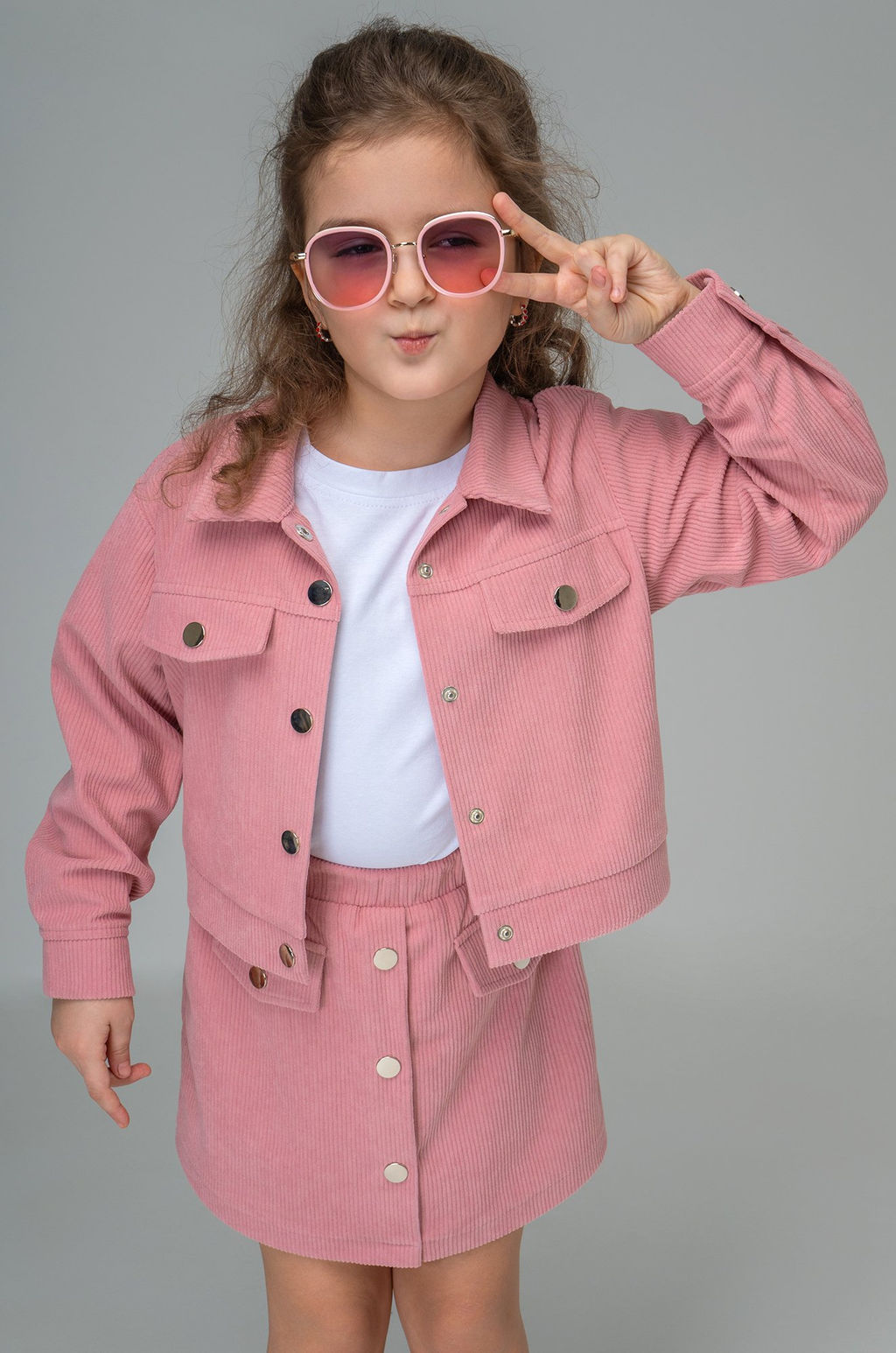 Вельветовый костюм для девочки Happyfox