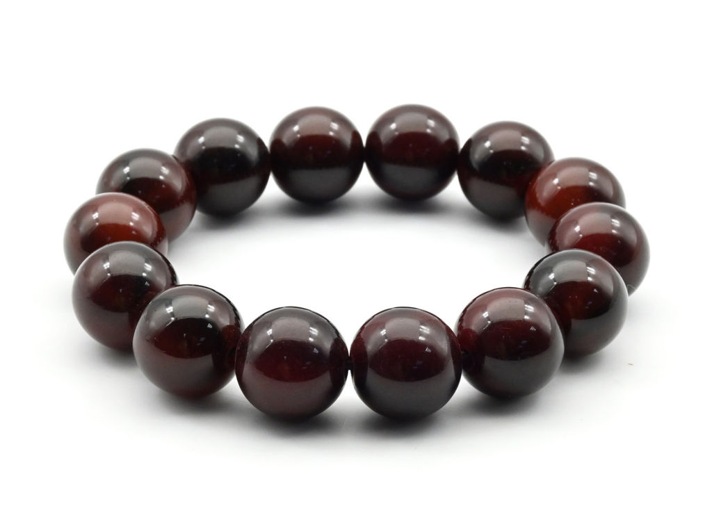 Браслет из полимера шарик 16мм цв.бордовый