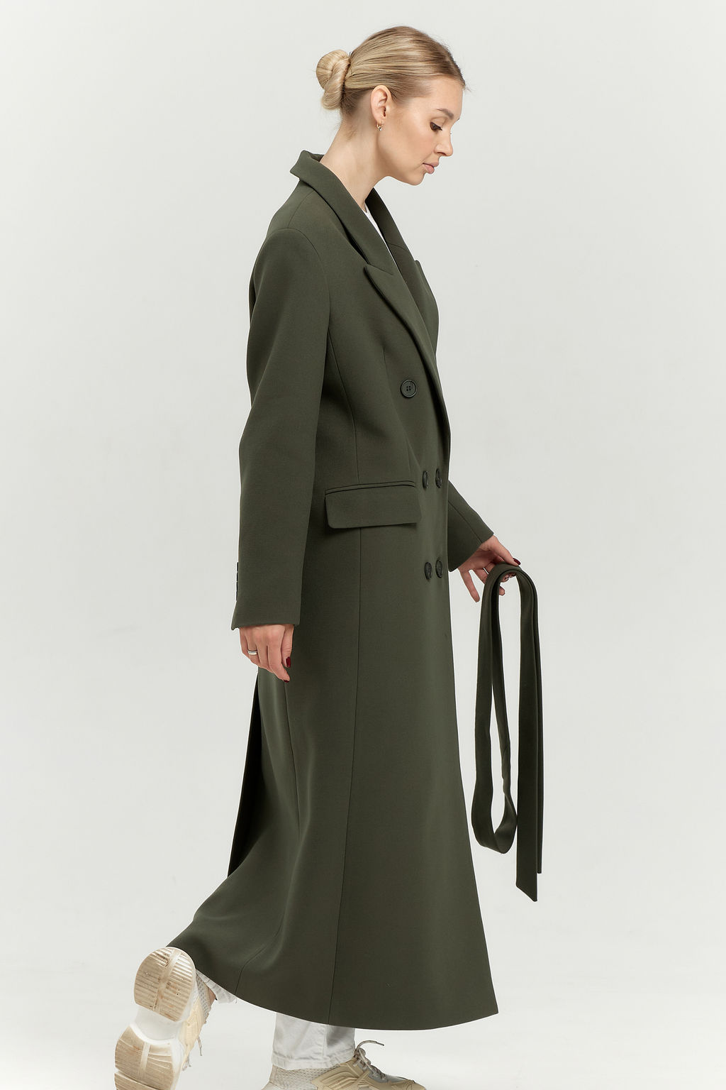 Пальто женское демисезонное 26830 (пепельный/ёлочка) - Kankan фото 11