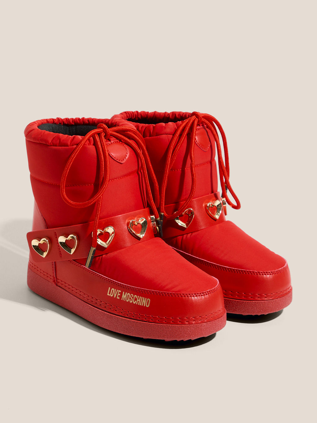 Женские дутики LOVE MOSCHINO SKI BOOT Артикул 4562703, рубиновый  фото 2