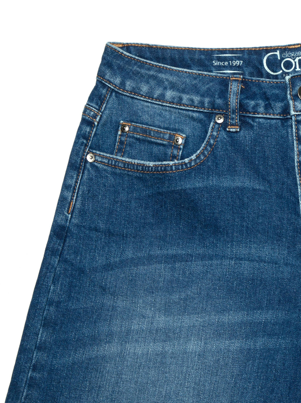 CONTE Eco-friendly джинсы Mom Fit с высокой посадкой CON-189 mid blue