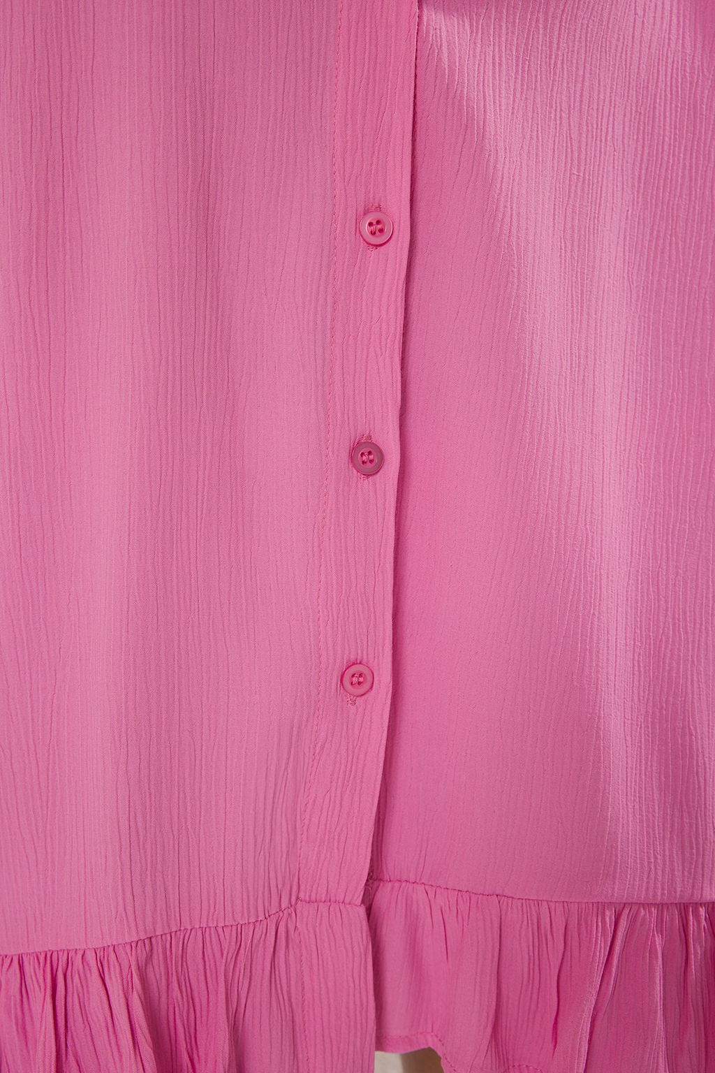 TRENDYOLMILLA Pembe Dokuma Volanl? Plaj Elbisesi TBESS25EL00074
