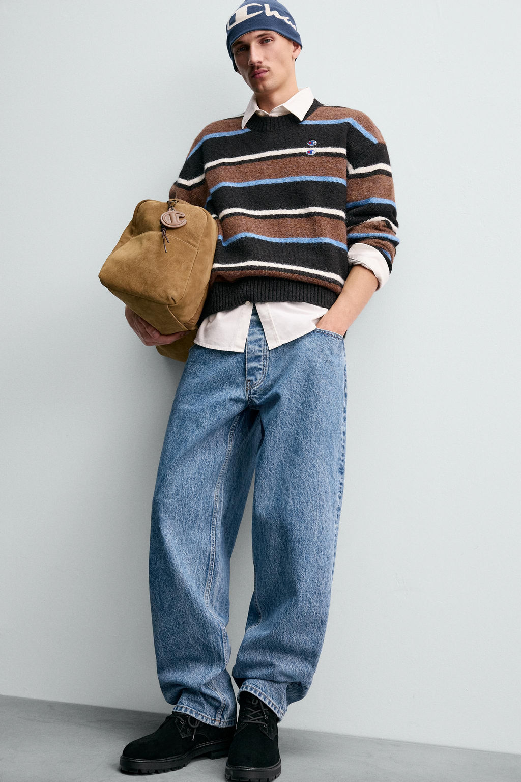 CHAMPION ® X ZARA PATCH STRIPED SWEATER  фото 6