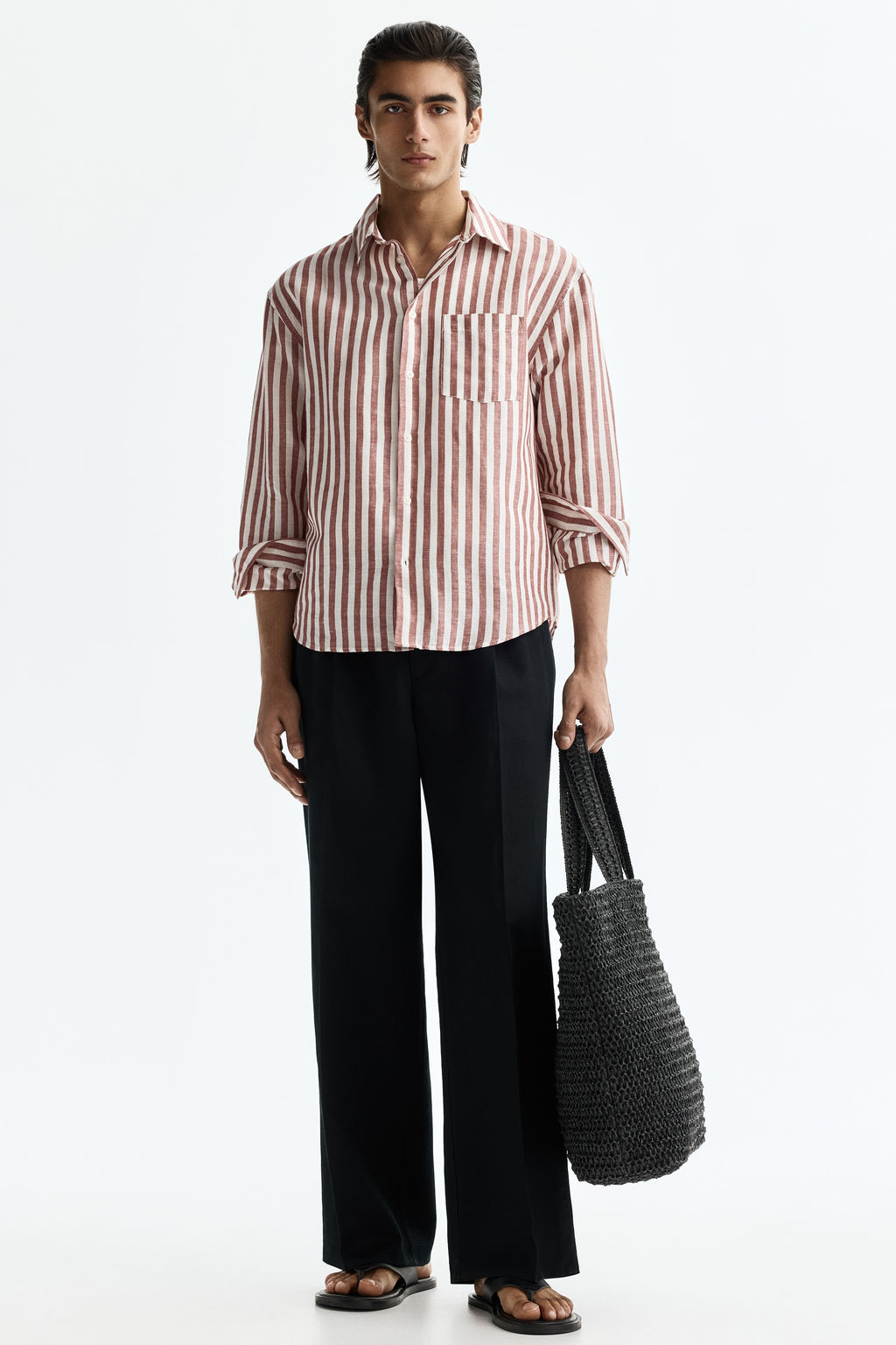 Camisa en mezcla de lino Relaxed Fit - H&m фото 9