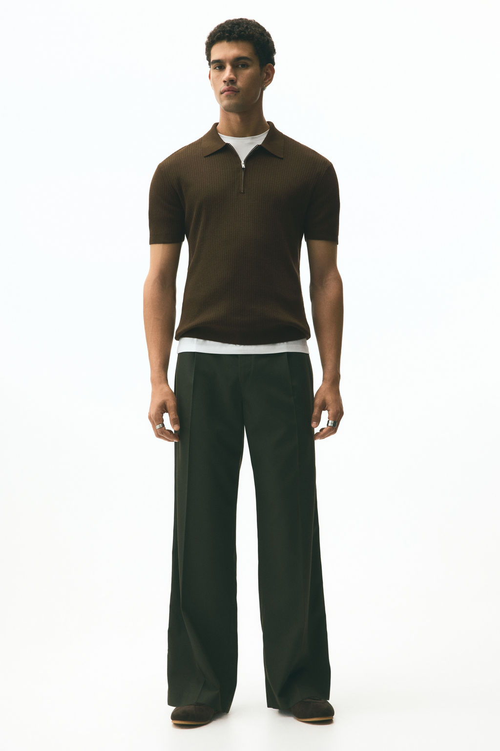 Polo con media cremallera Slim Fit - H&m фото 7
