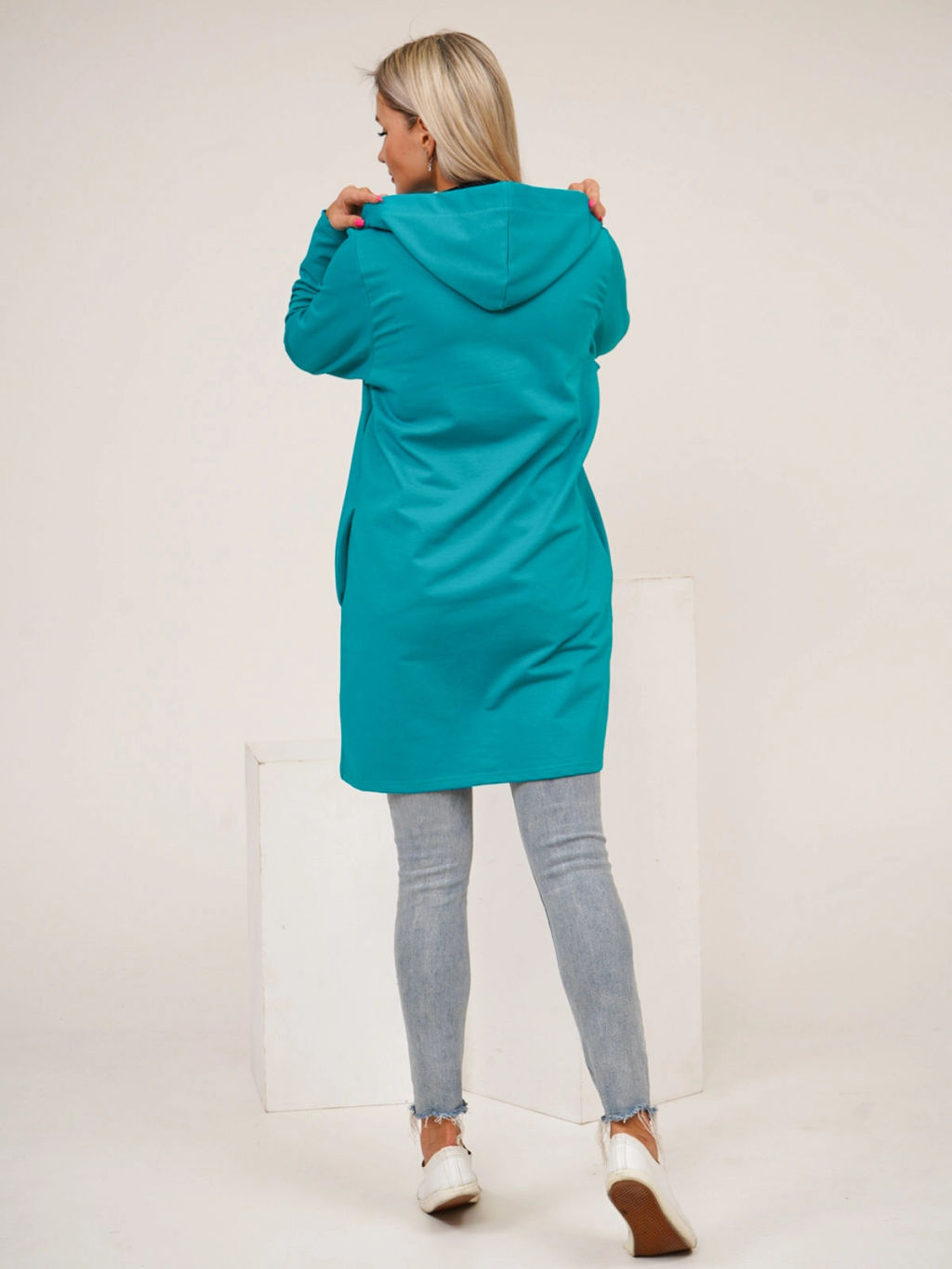 Кардиган женский, цвет бирюзовый