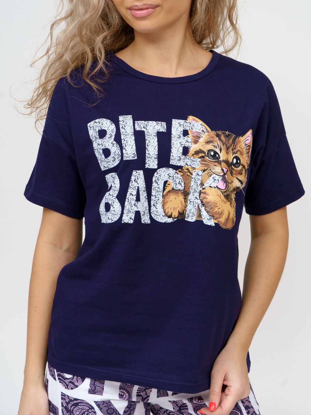 783 Пижама "Буквы/т.синие"