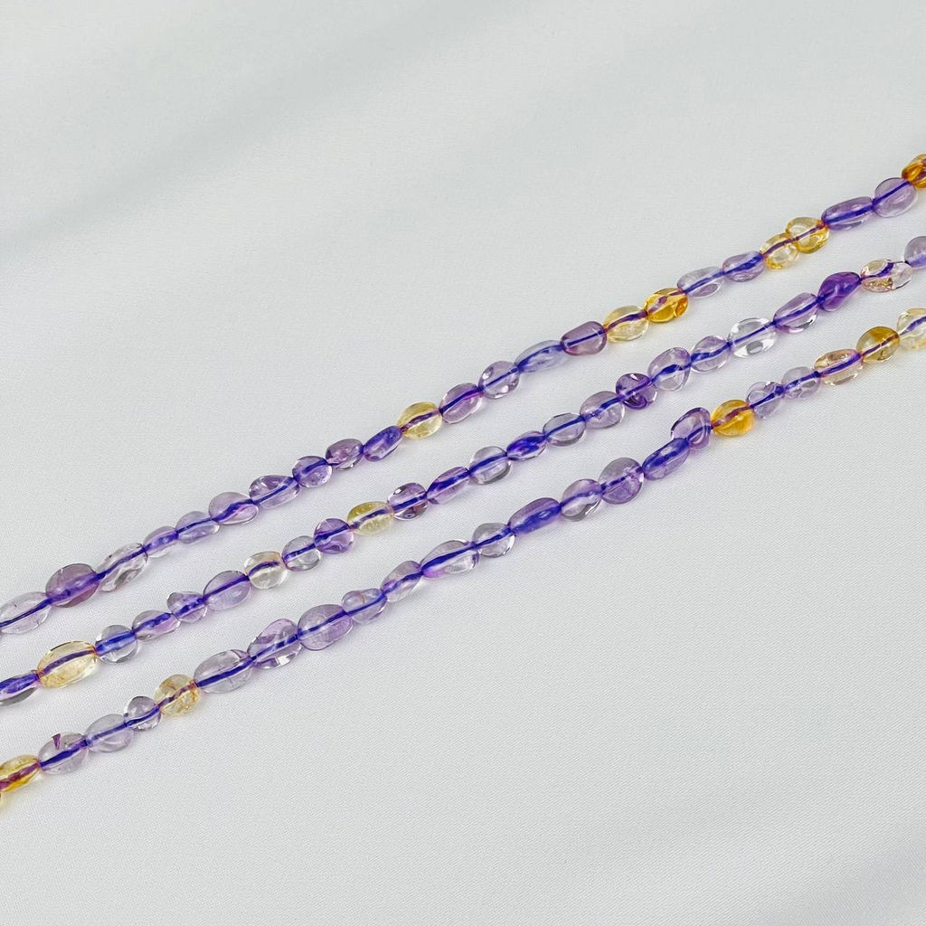 Бусины для украшений из Аметиста и Цитрина (галтовка) 40 см