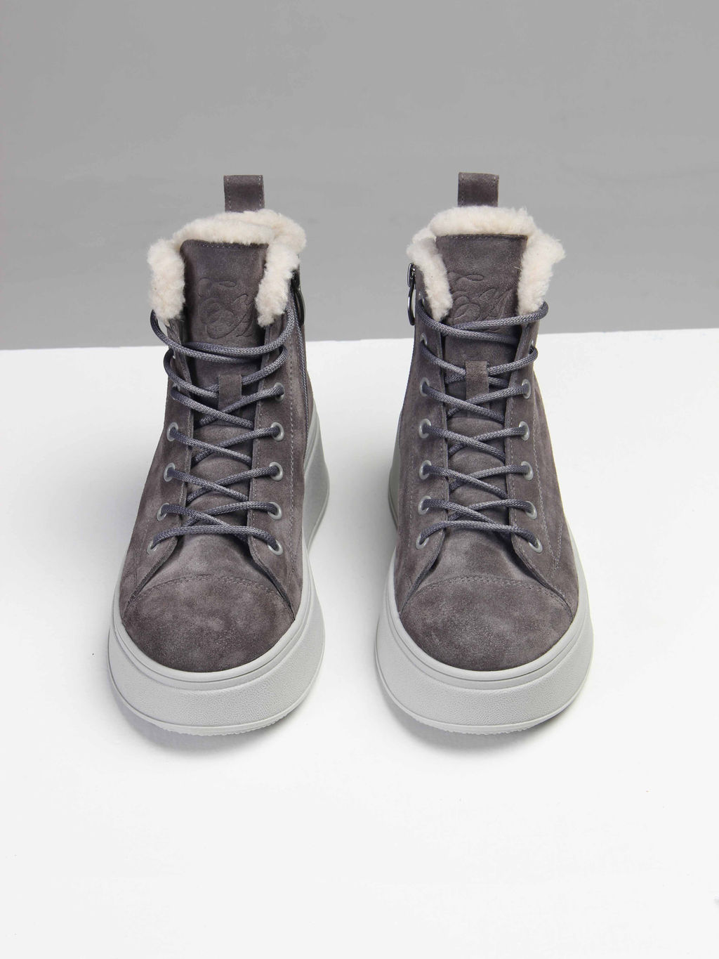 Ботинки 217.ALTAgr. Серый замок замша/Мех