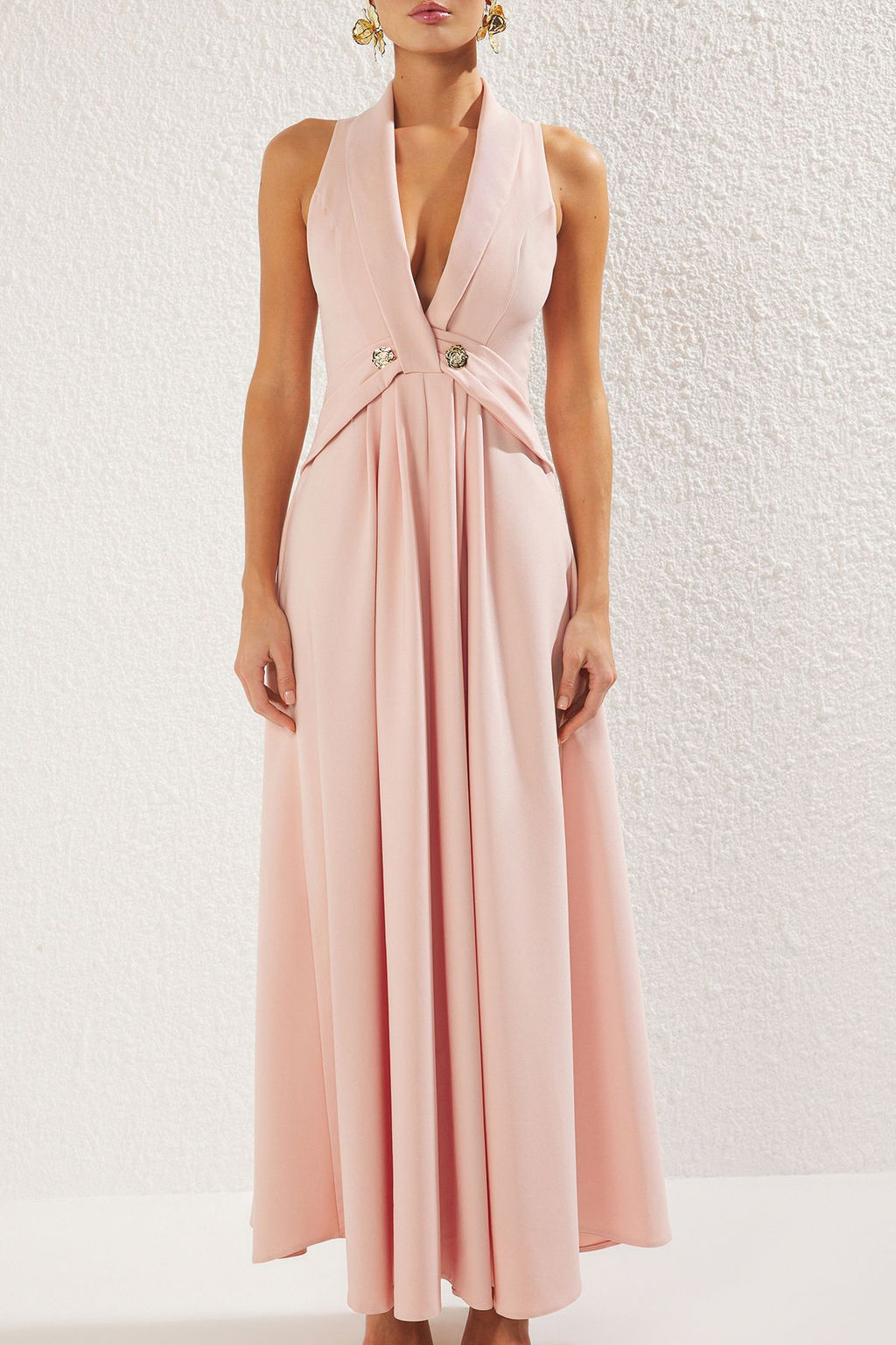 TRENDYOLMILLA Pudra Aksesuar Detayl? Kkruvaze Yaka Maxi S?k Abiye Elbise TPRSS25AE00046  фото 3