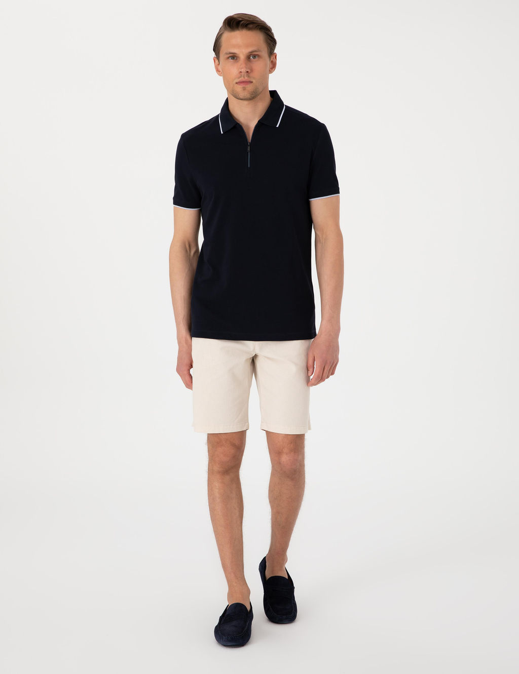 Lacivert Slim Fit Polo Yaka Ti__rt - Pierre cardin фото 4