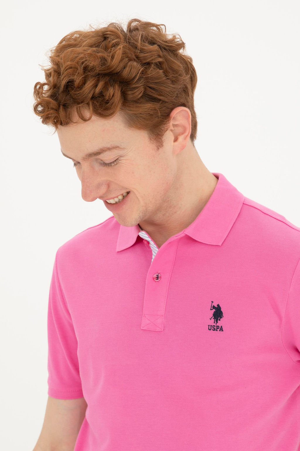 Мужская розовая базовая футболка - U.s. polo assn фото 2