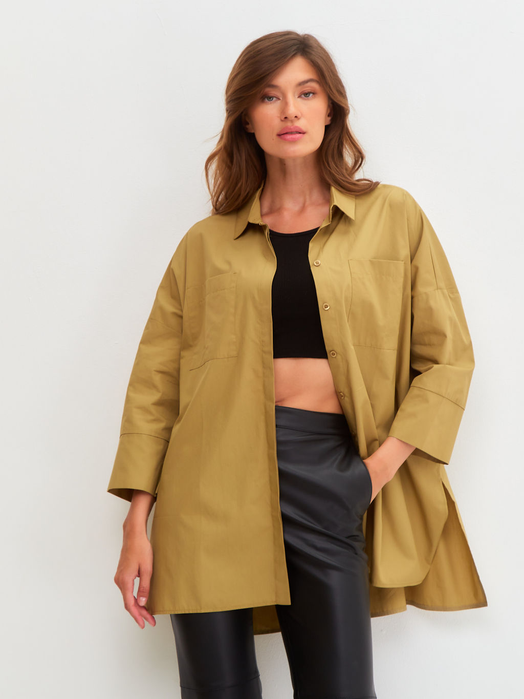 Блузка женская дл. рук. KATHARINA KROSS KK-B-012S-хаки  фото 4