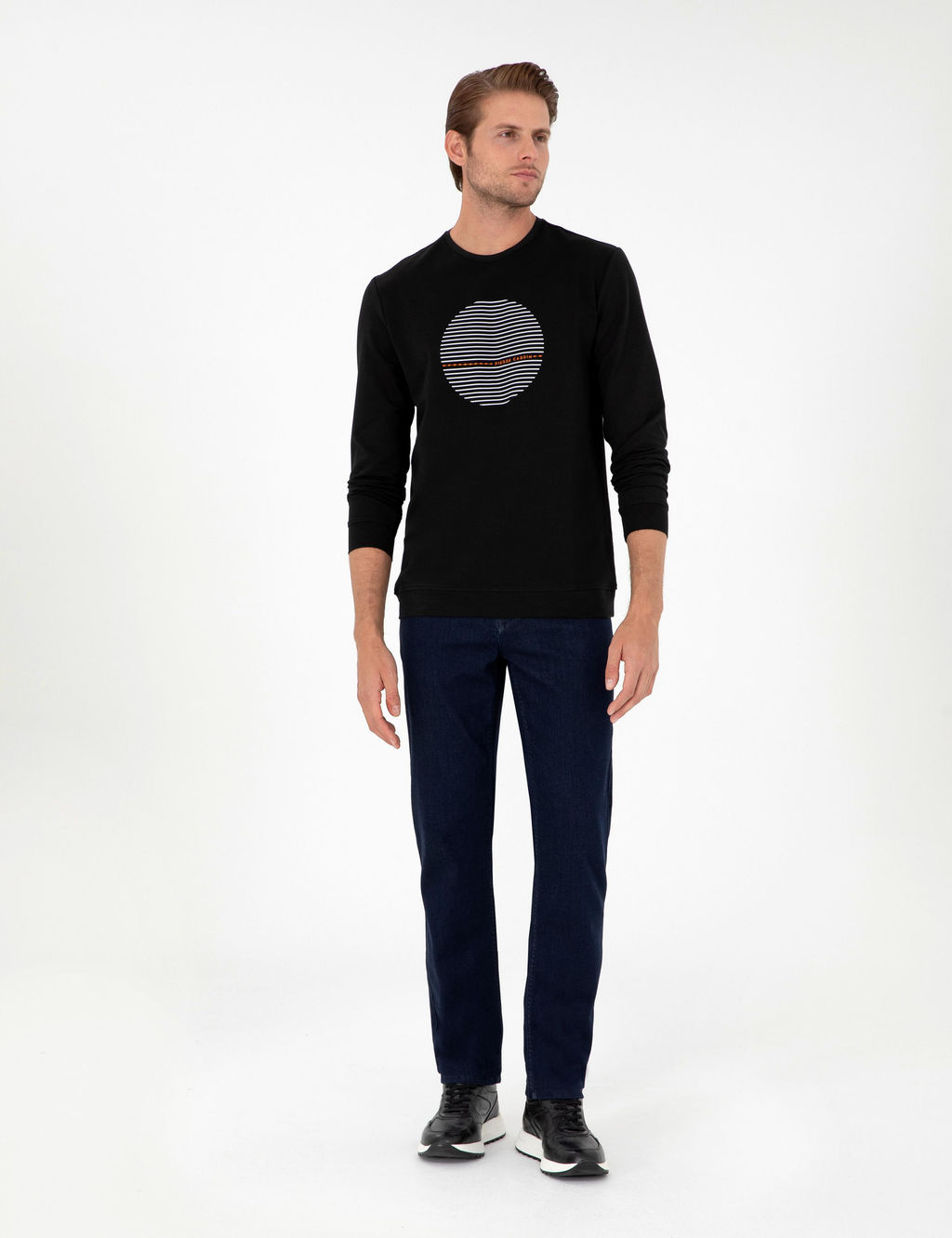 Siyah Regular Fit Sweatshirt - Pierre cardin фото 4