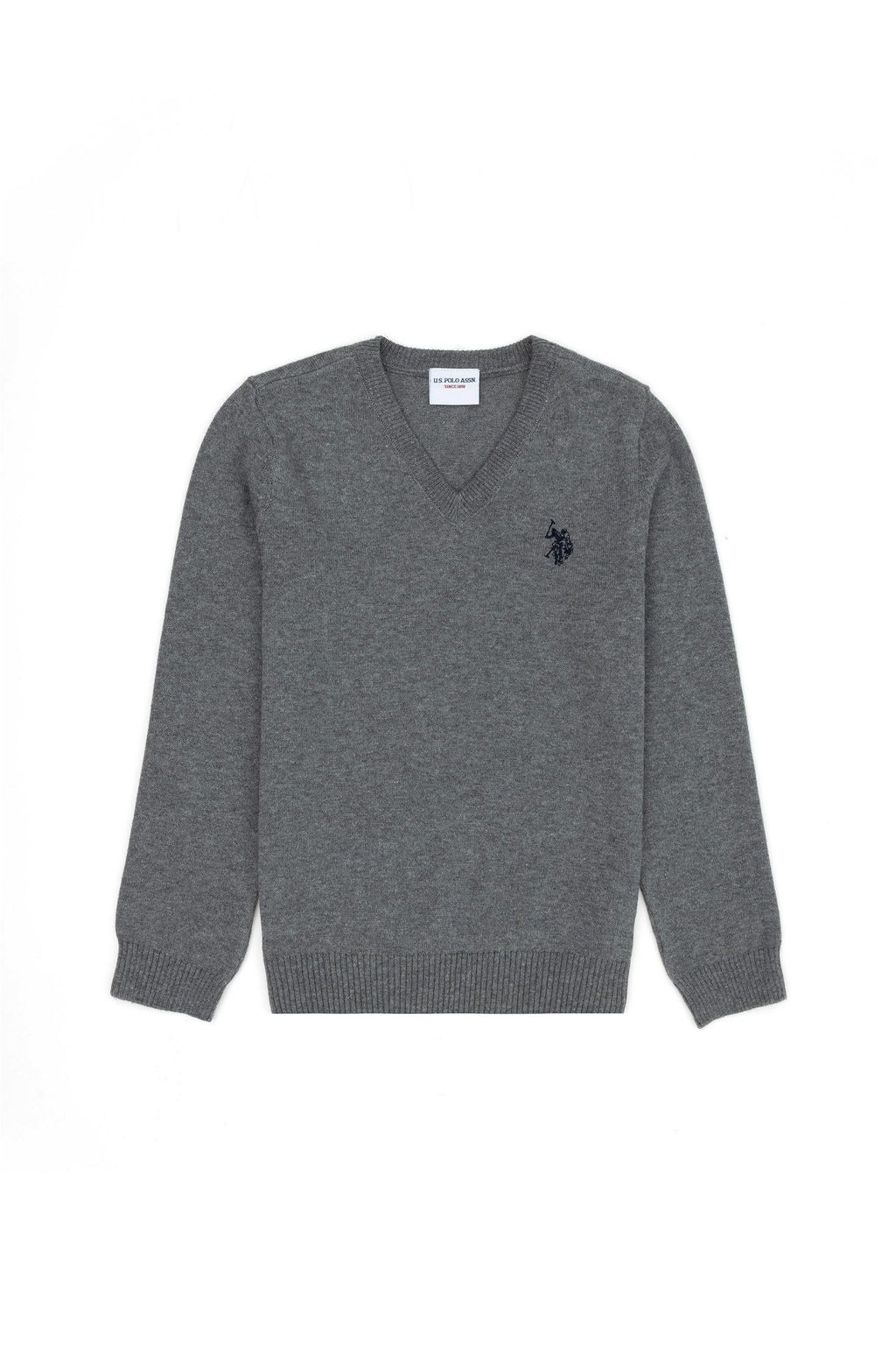 Серый меланжевый базовый свитер для мальчика - U.s. polo assn фото 4