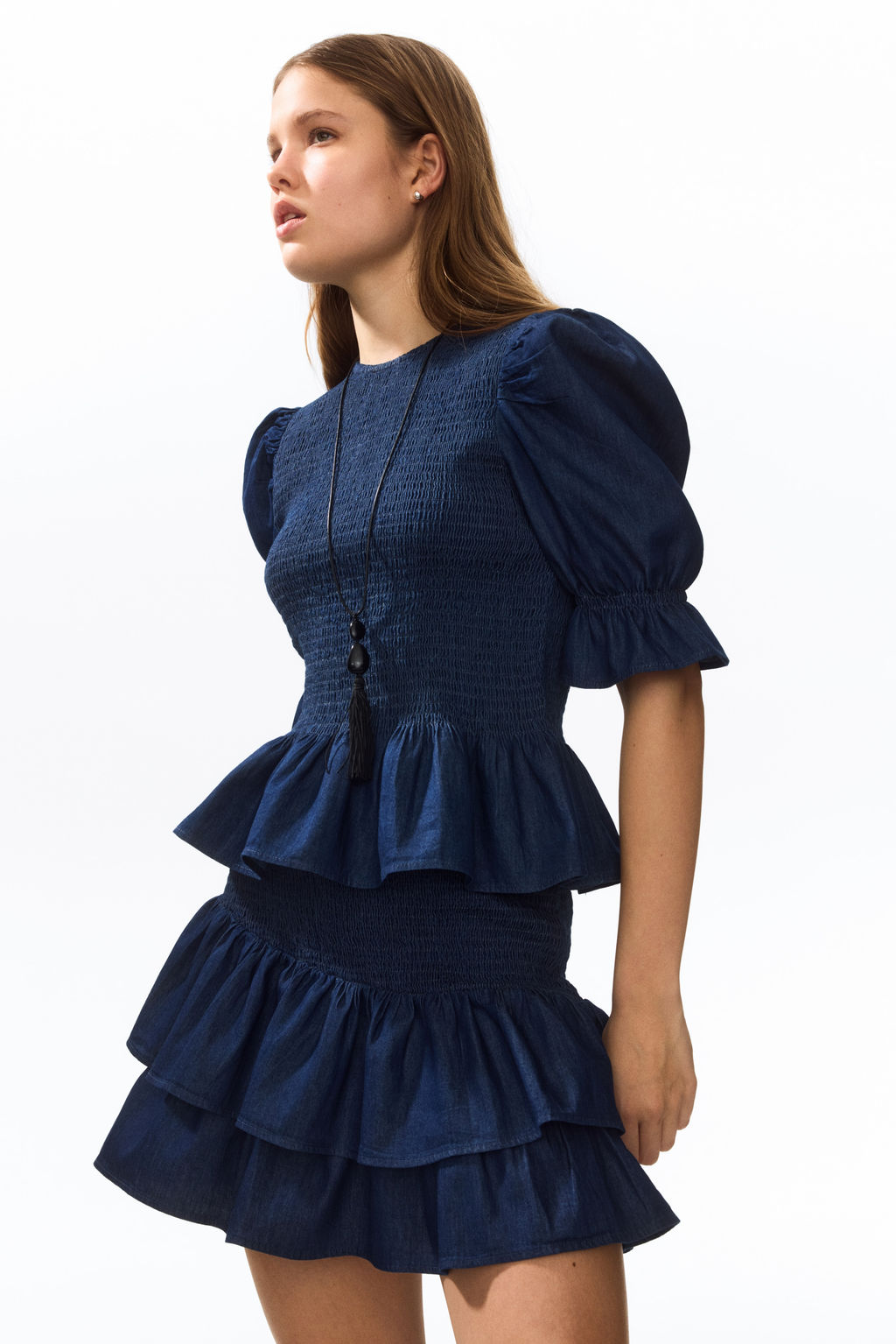 Blusa denim nido de abeja - H&m фото 7