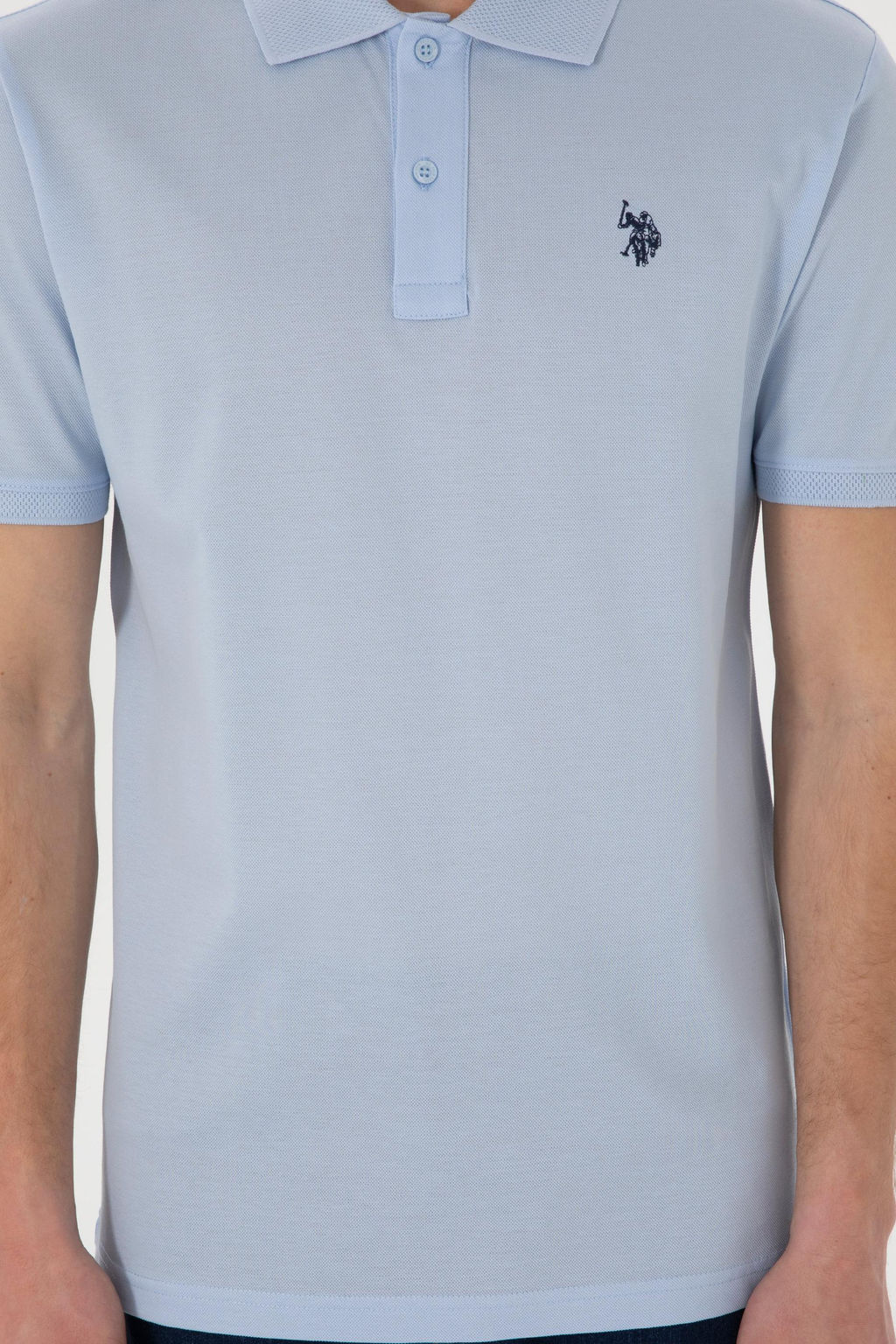 Erkek Regular Fit Polo Yaka A__k Mavi Basic Ti__rt - U.s. polo assn фото 6