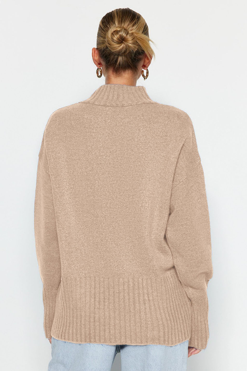 Vizon Genis Kal?p Yumusak Dokulu Basic Triko Kazak TWOAW23KZ00490