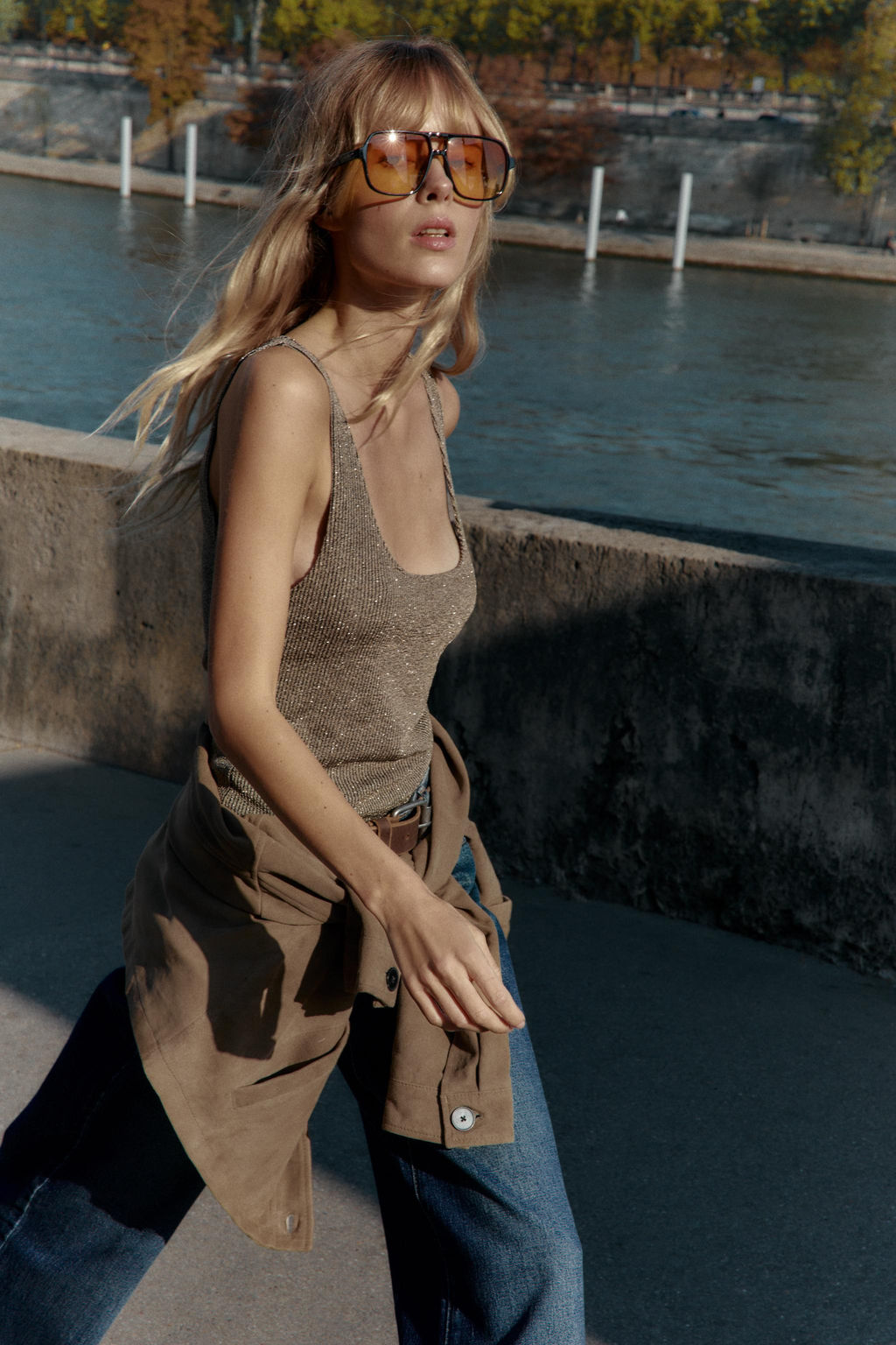 METALLIC THREAD STRAPPY TOP - Zara фото 4