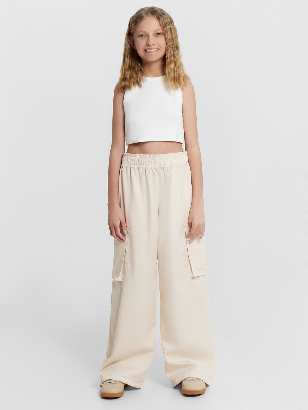Брюки карго для девочек кремовые - Mark formelle фото 3