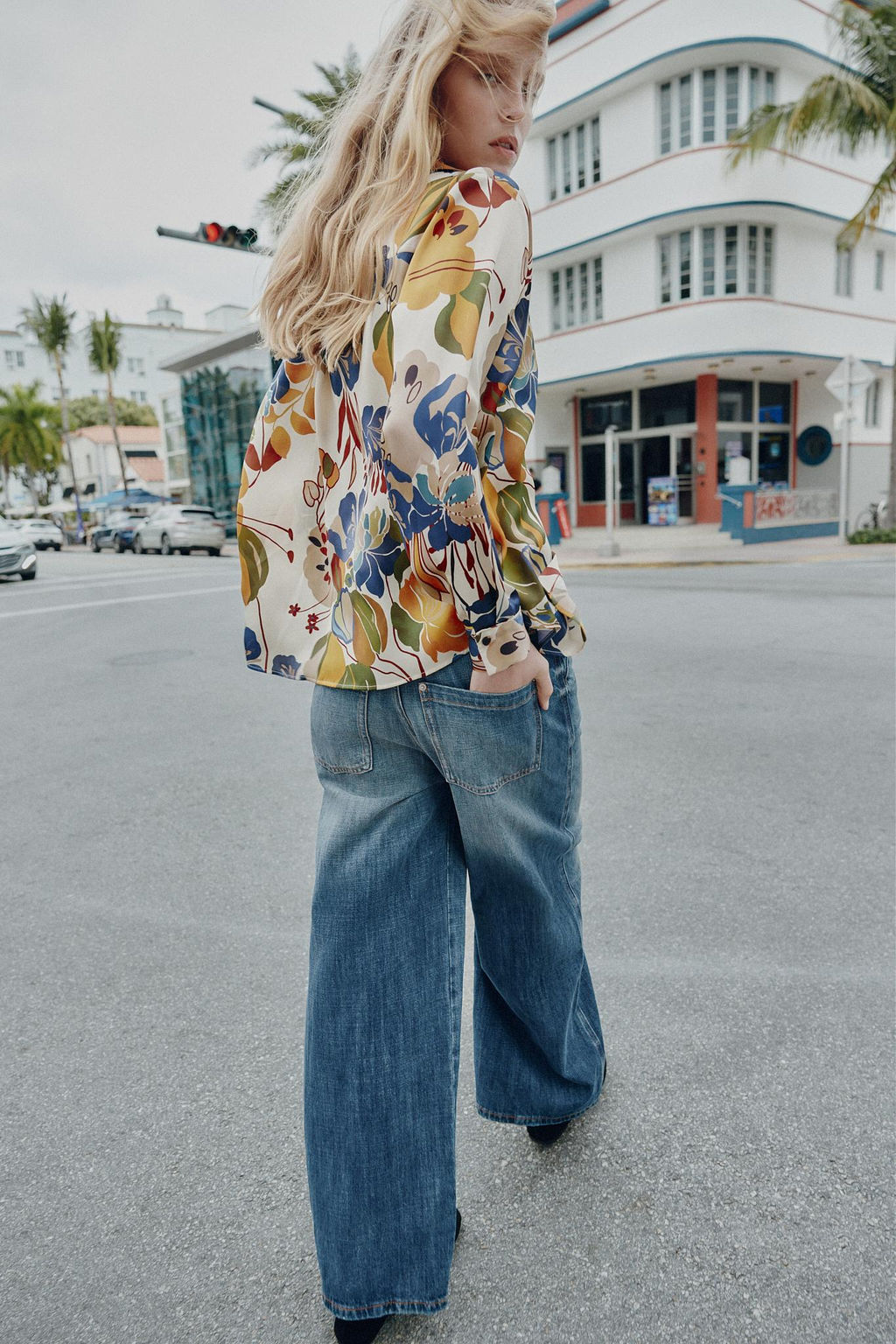 PRINTED SATIN BLOUSE - Zara фото 12