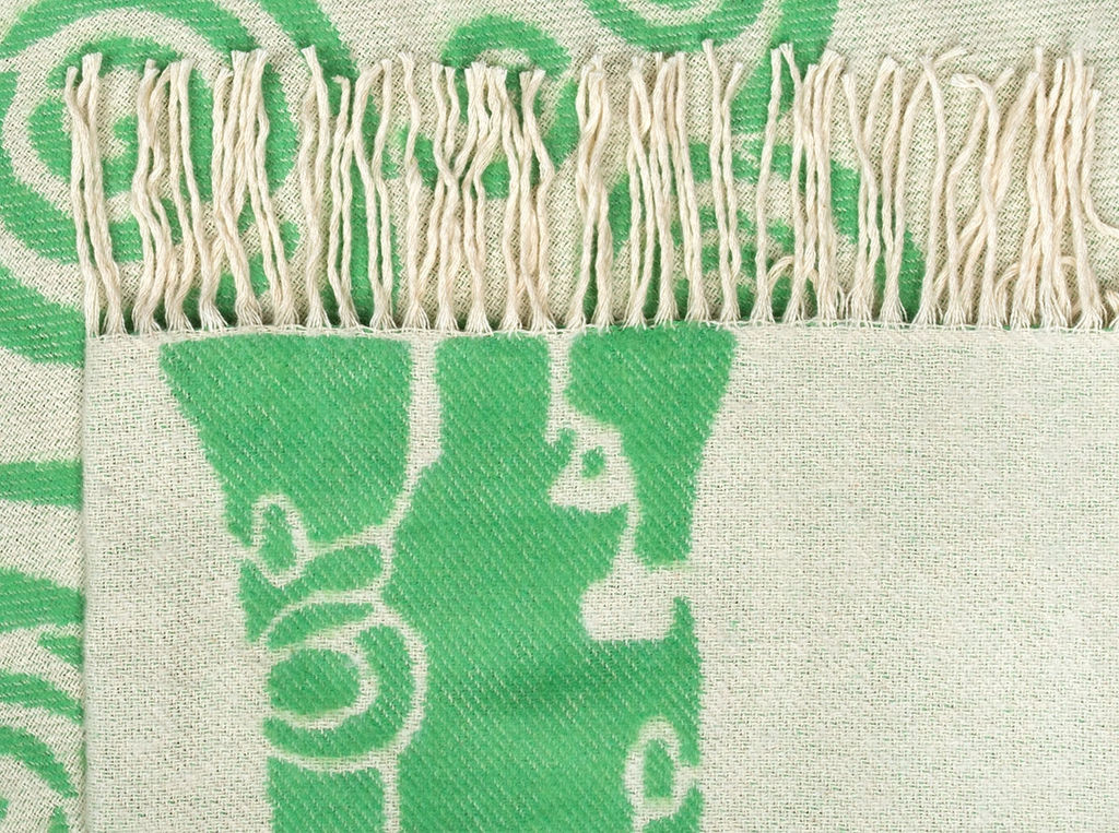 Плед хлопковый 170*200 жаккард Дерево цв 8 салат