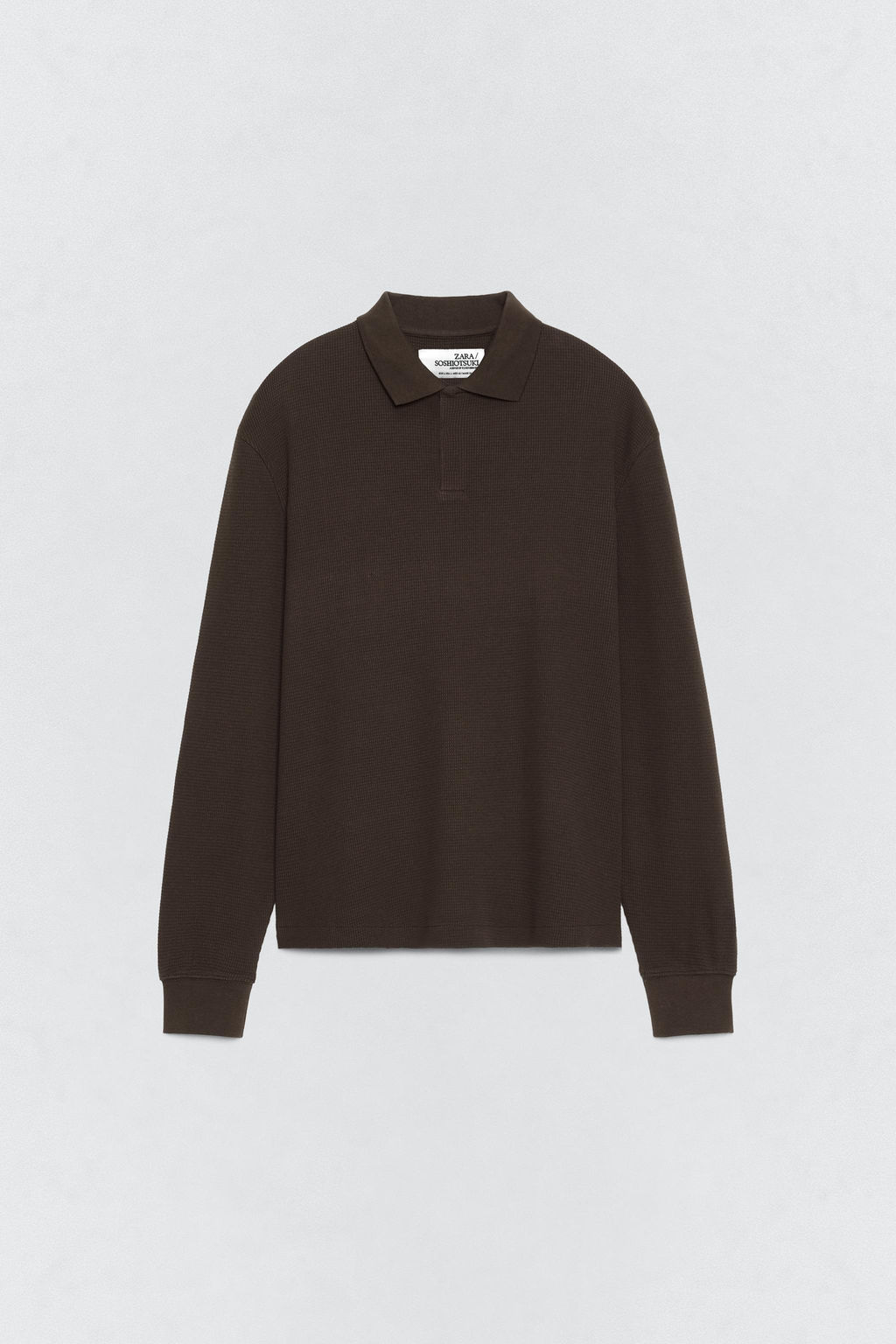 SOSHIOTSUKI x ZARA WAFFLE-KNIT TEXTURED POLO SHIRT  фото 4