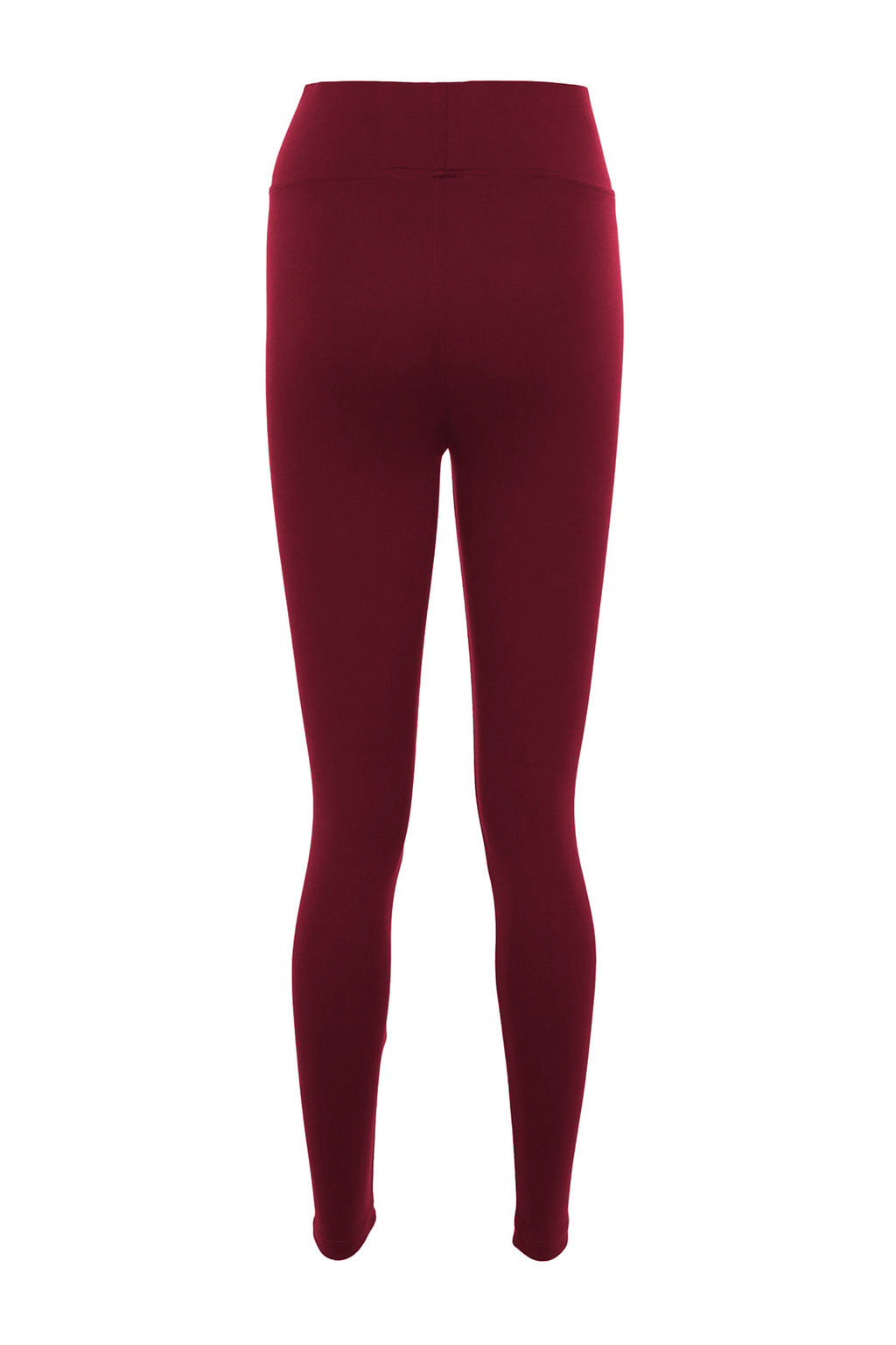 Bordo Toparlay?c? Beli Lastikli Yuksek Bel Esnek Orme Tayt TWOAW20TA0087