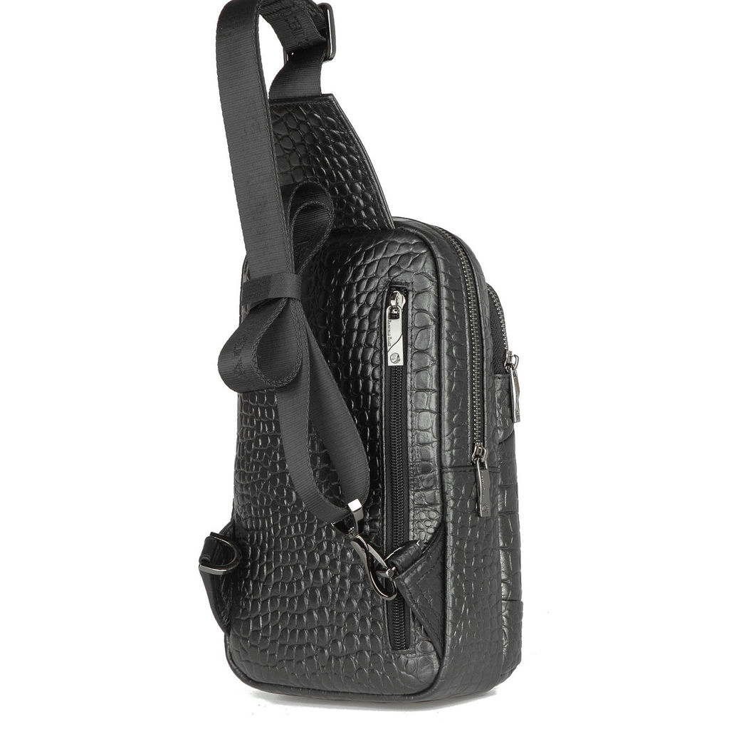 Мужская кожаная сумка-слинг - Barcelo biagi фото 3