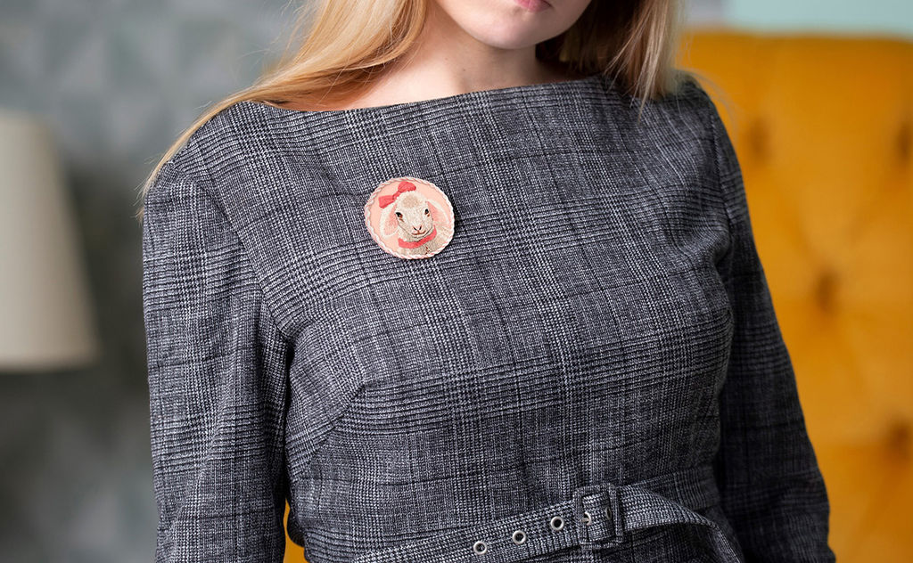 Набор для вышивания PANNA Живая картина JK-2194 Брошь. Овечка Дейзи 5.5 х 5.5 см