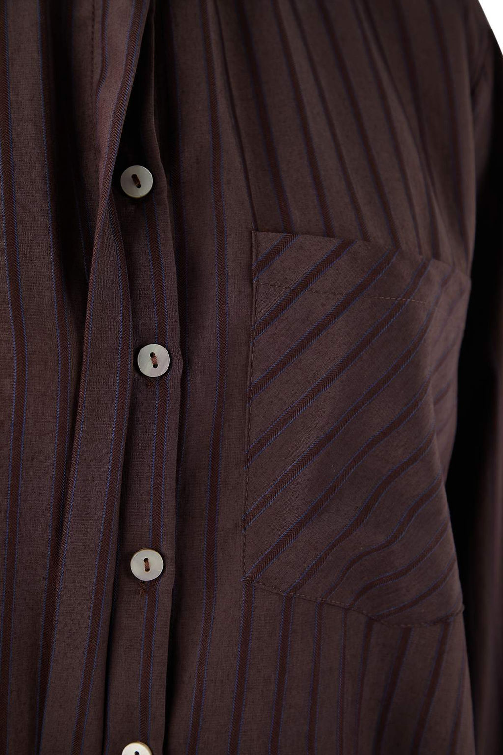 Kahverengi Cizgili Oversize Dokuma Gomlek TWOAW26GO00138 - Trendyolmilla фото 6