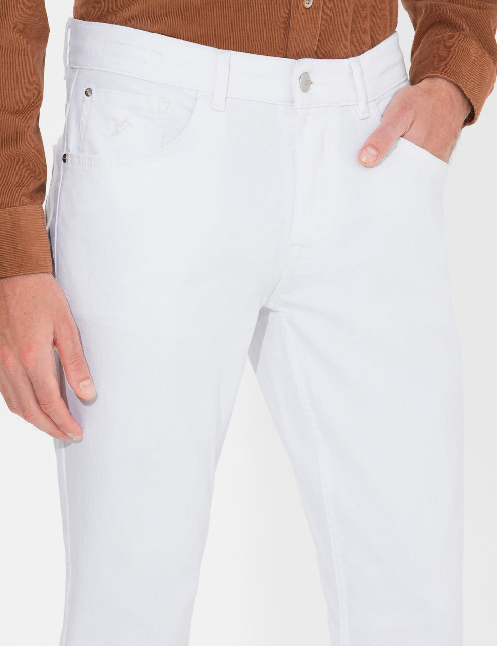 Beyaz Slim Fit Jean Pantolon