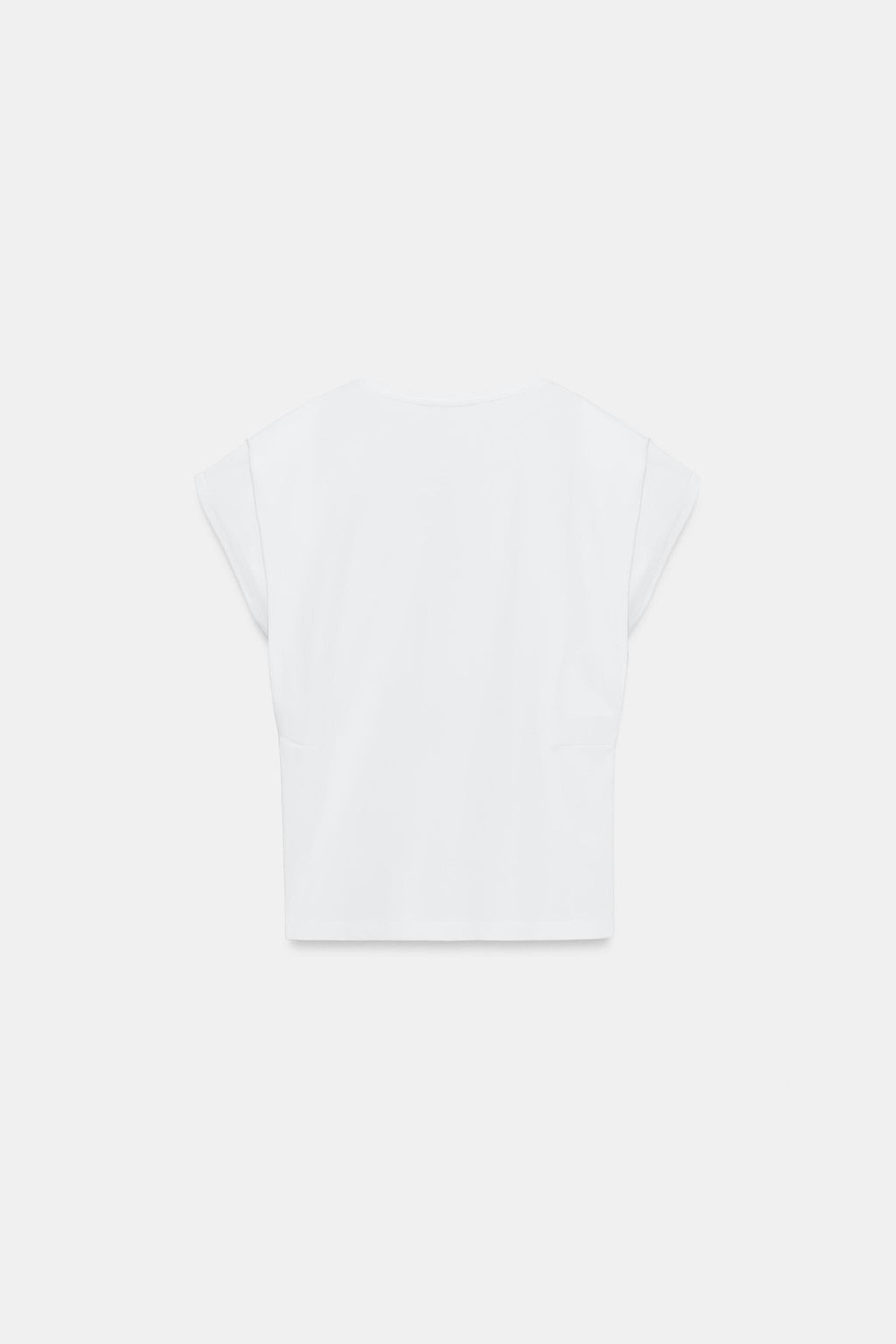 CAMISETA ESCOTE PICO ALGOD?N / Blanco - Zara фото 6