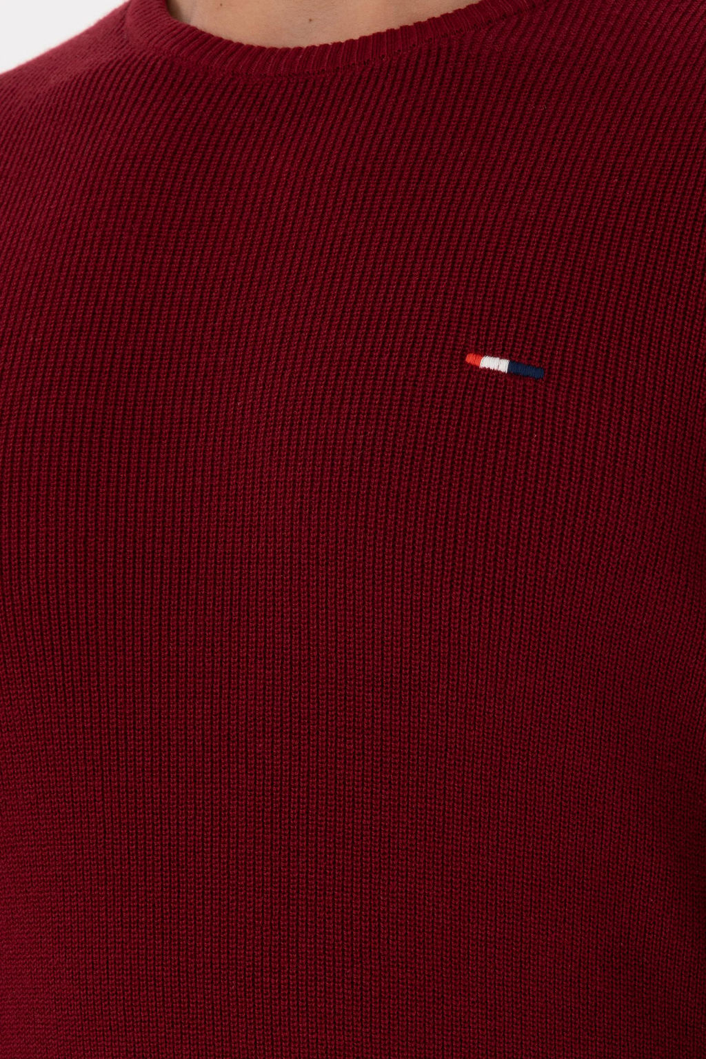 Erkek Slim Fit Bisiklet Yaka Bordo Basic Kazak - U.s. polo assn фото 7