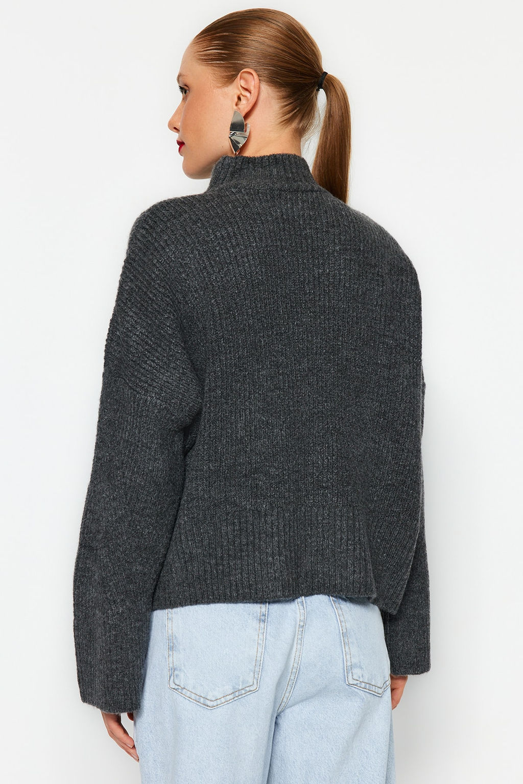 Indigo Yumusak Dokulu Basic Triko Kazak TWOAW22KZ0474 - Trendyolmilla фото 16