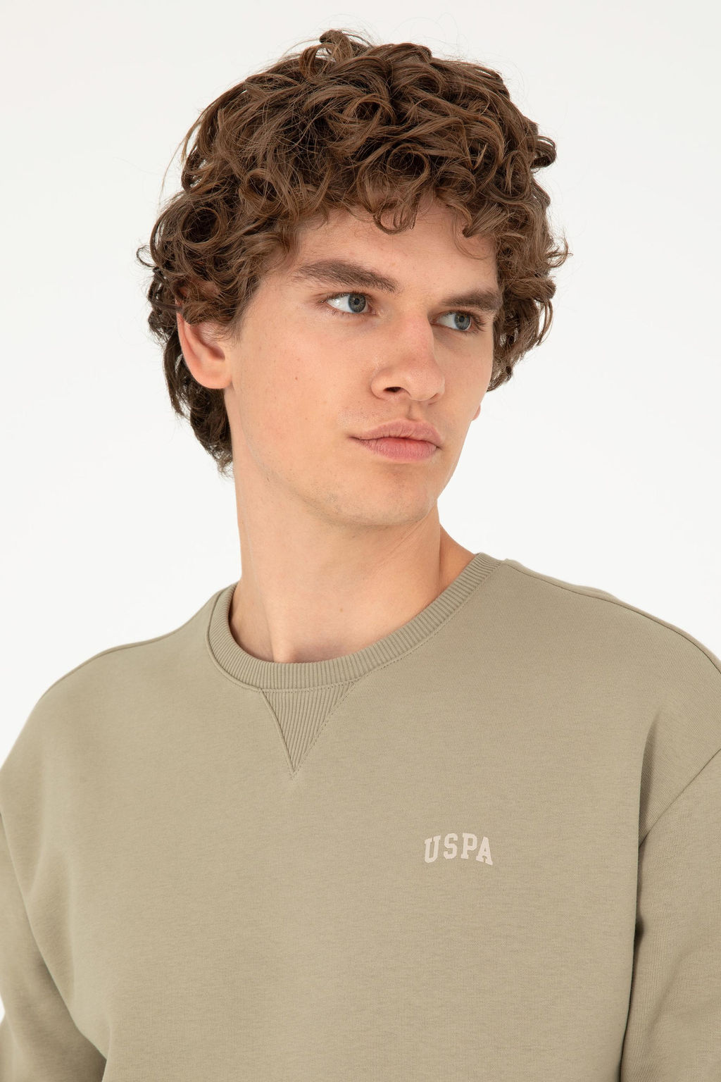 Мужской базовый свитшот светло-хаки - U.s. polo assn фото 2