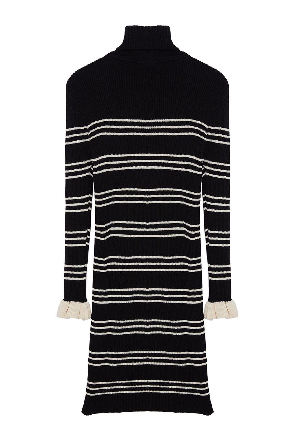 Siyah Mini Triko Cizgili Elbise TWOAW24EL00470