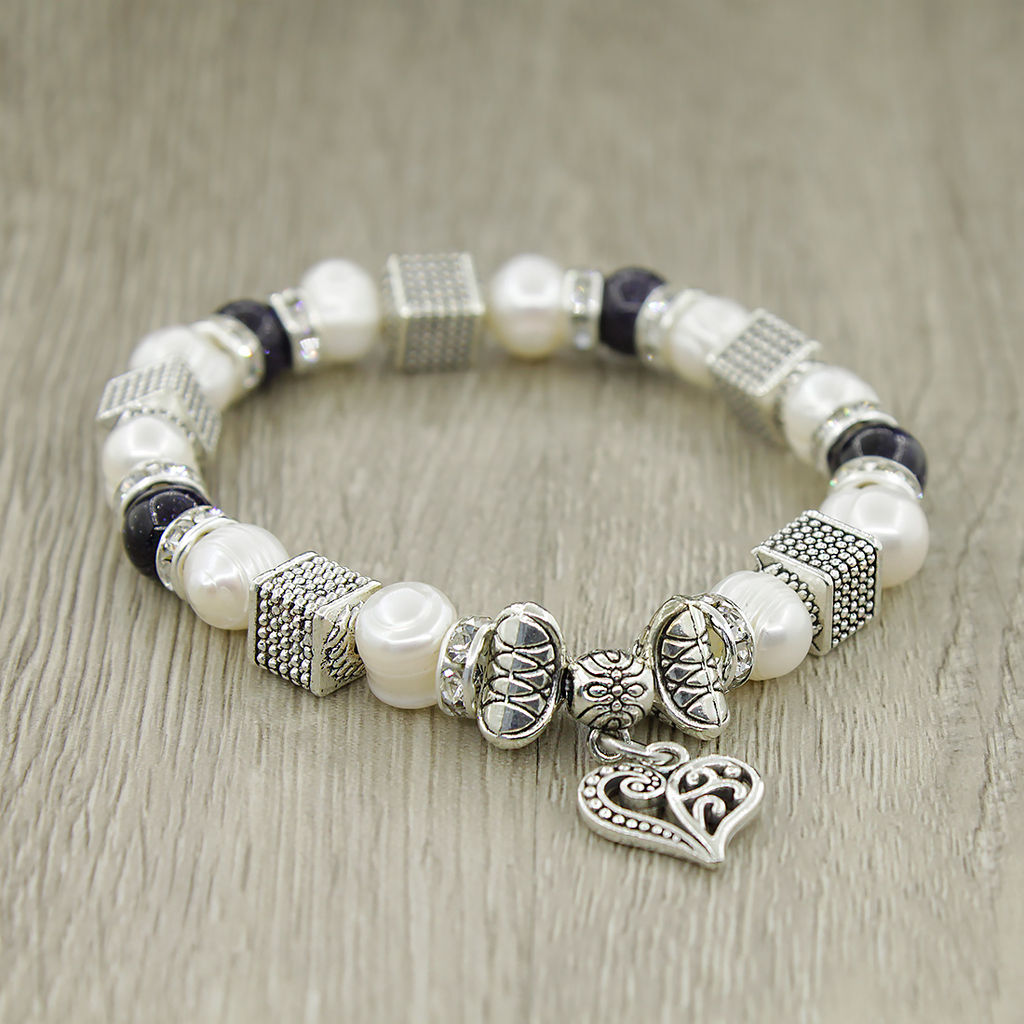 Браслет Фантазия-2 с жемчугом и синим авантюрином, длина 18см - Agat77 фото 5