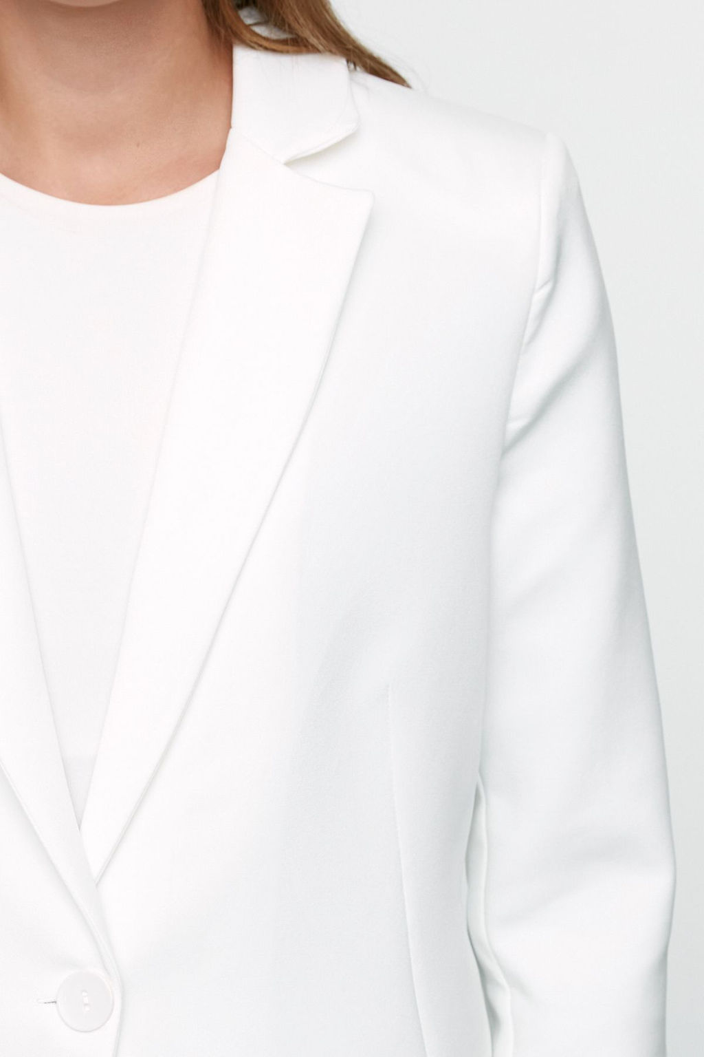 Beyaz Regular Astar Detayl? Dokuma Blazer Ceket TWOAW20CE0316