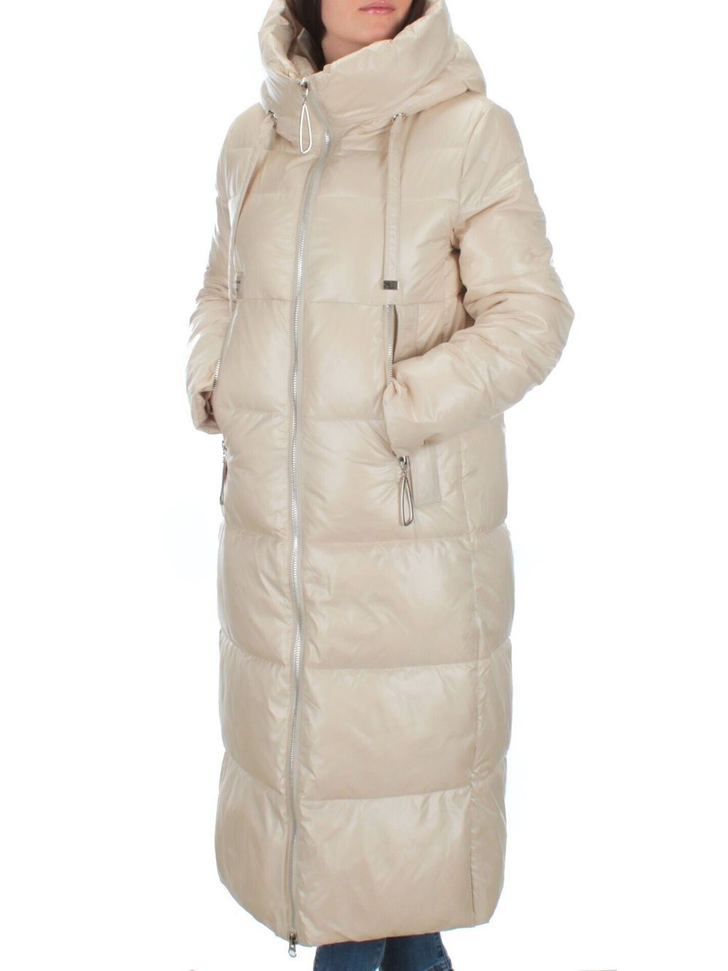 22-116 LT. BEIGE Пальто зимнее женское (200 гр. тинсулейт) - Фабричный китай фото 3